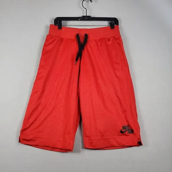 Nike Air Reversible Pick Up Game Basketball Shorts Fleece Mesh Red